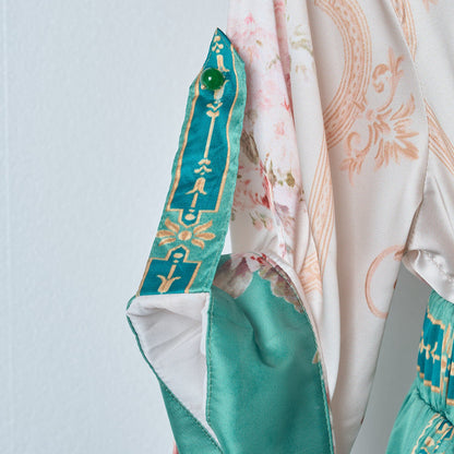 Green Vintage Print Two Piece Set