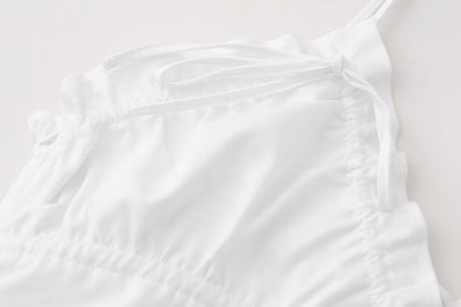 Pleated Fabric Trench Dress