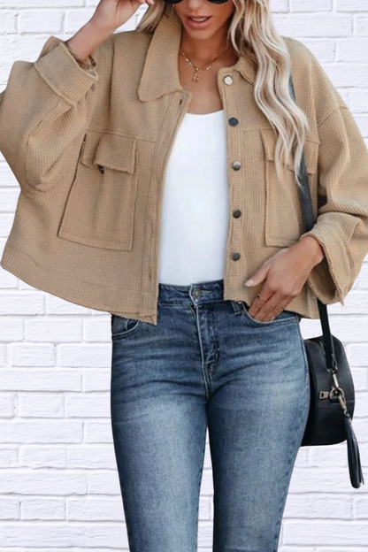 Trendy Button Up Long Sleeve Jacket