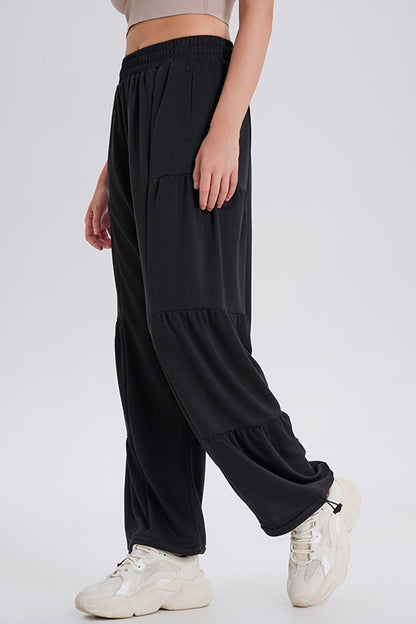 Blue Zone Planet | Basic Bae Drawstring Elastic Waist Ruched Joggers