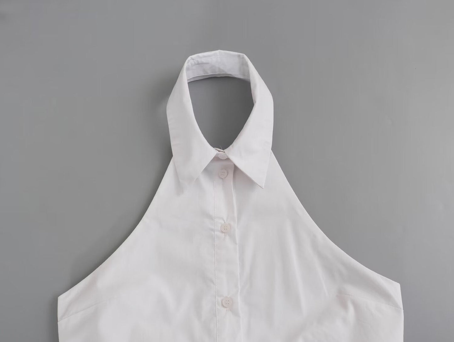 Hanging Collar Fabric Trench Coat Top