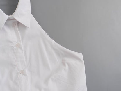 Hanging Collar Fabric Trench Coat Top