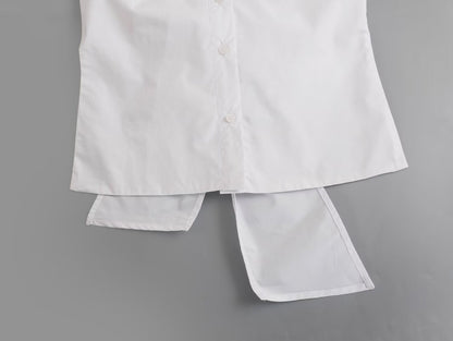 Hanging Collar Fabric Trench Coat Top