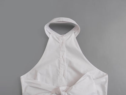 Hanging Collar Fabric Trench Coat Top