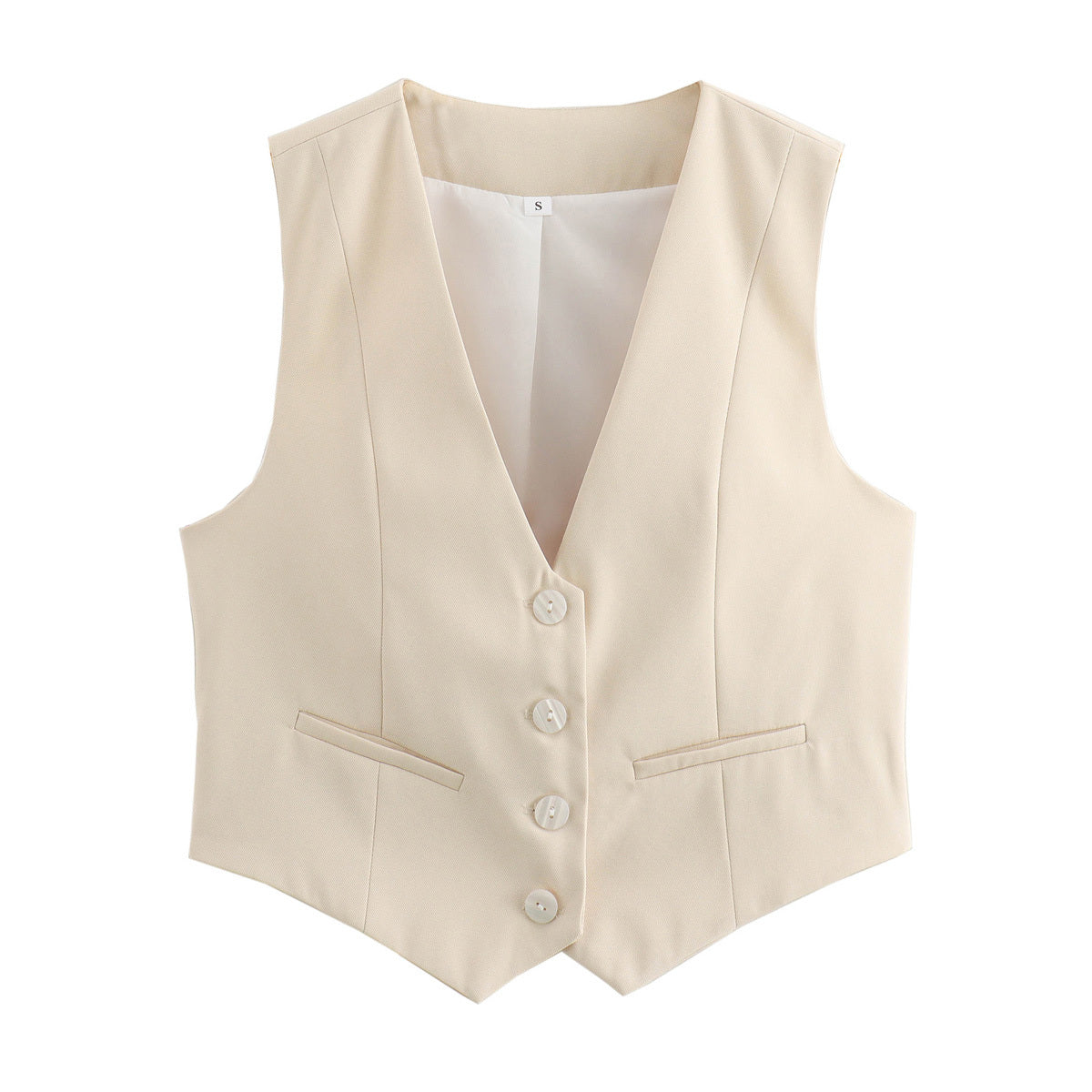 Retro Candy Color V-neck Vest Waistcoat