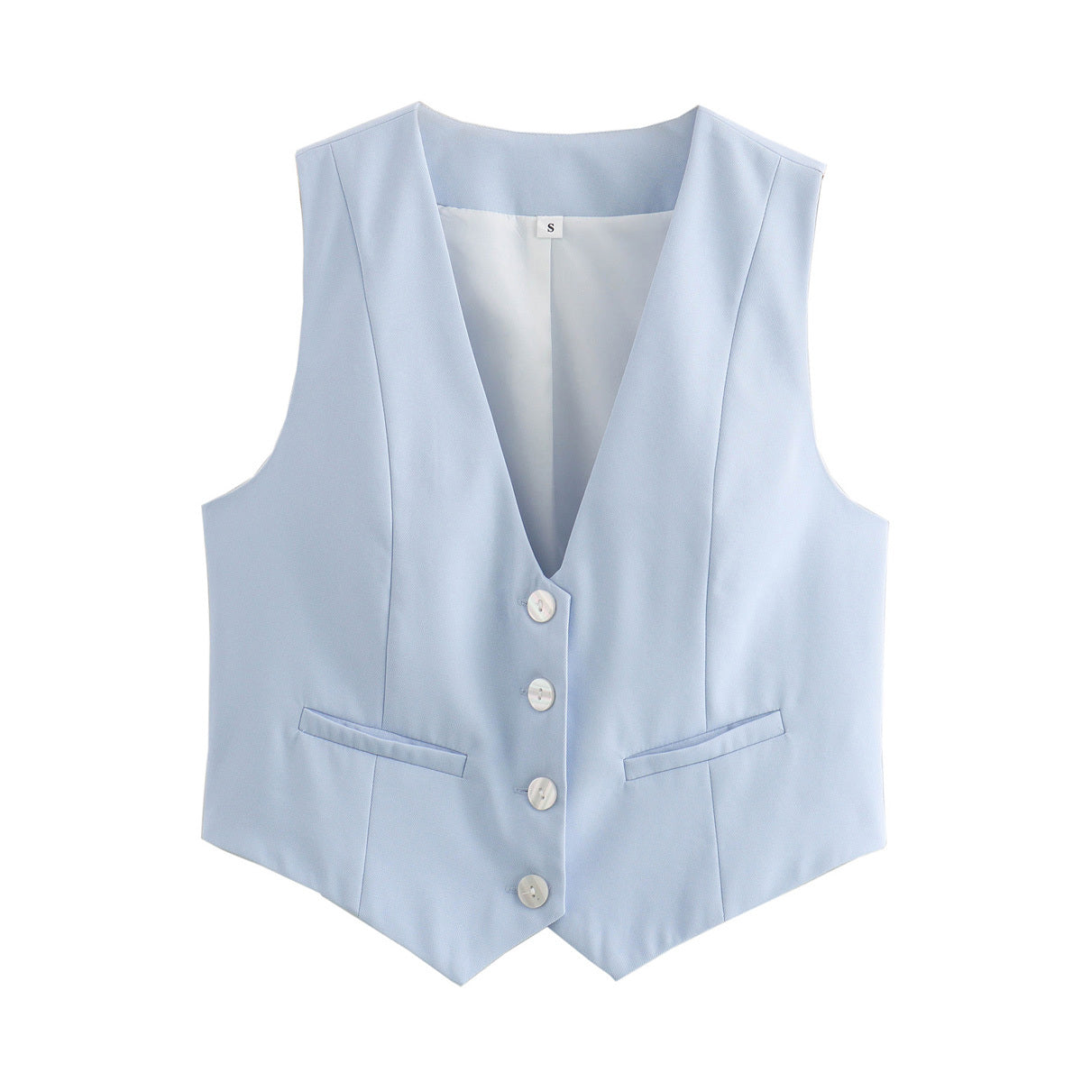 Retro Candy Color V-neck Vest Waistcoat