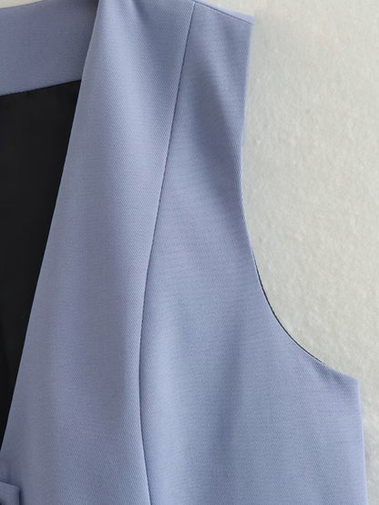 Retro Candy Color V-neck Vest Waistcoat