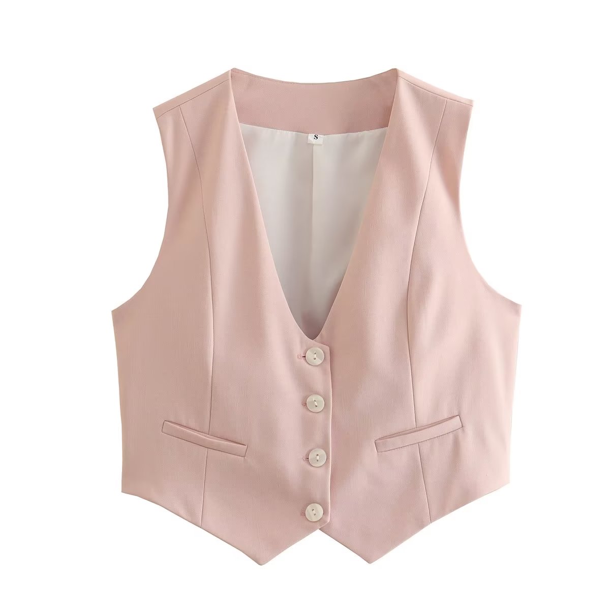 Retro Candy Color V-neck Vest Waistcoat