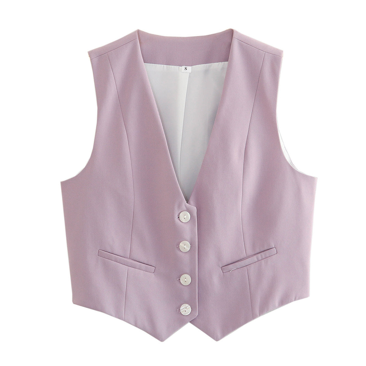 Retro Candy Color V-neck Vest Waistcoat
