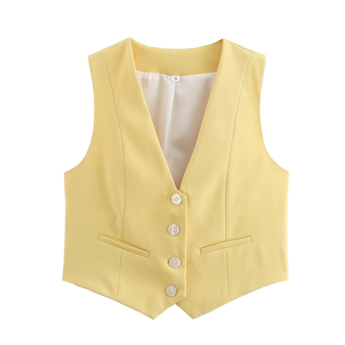 Retro Candy Color V-neck Vest Waistcoat