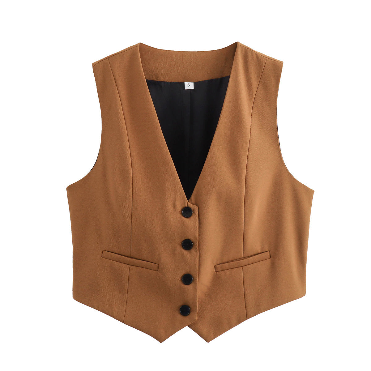 Retro Candy Color V-neck Vest Waistcoat