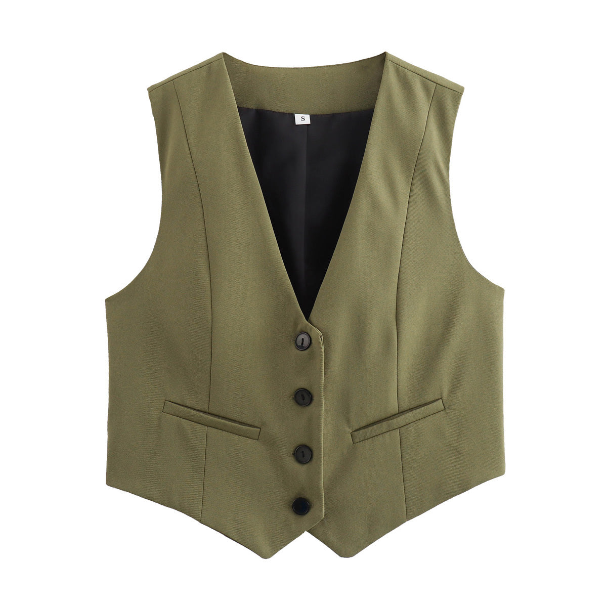 Retro Candy Color V-neck Vest Waistcoat