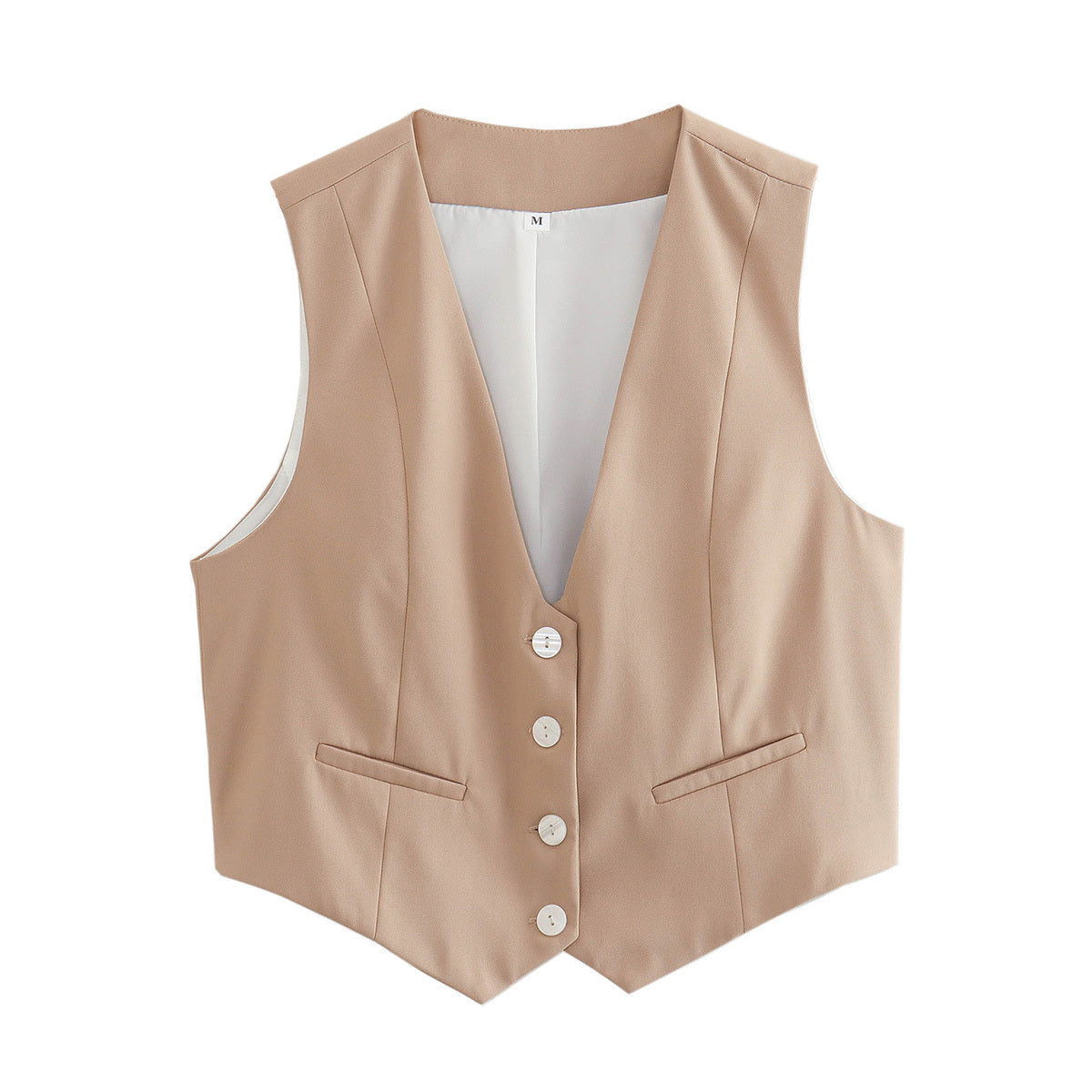 Retro Candy Color V-neck Vest Waistcoat