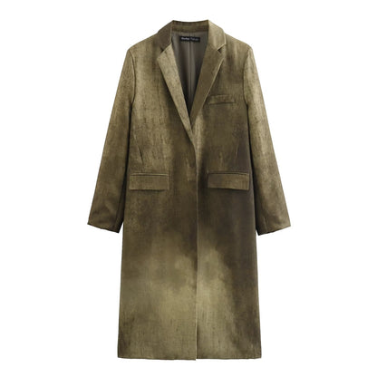 Linen Tie Dyed Long Sleeve Coat