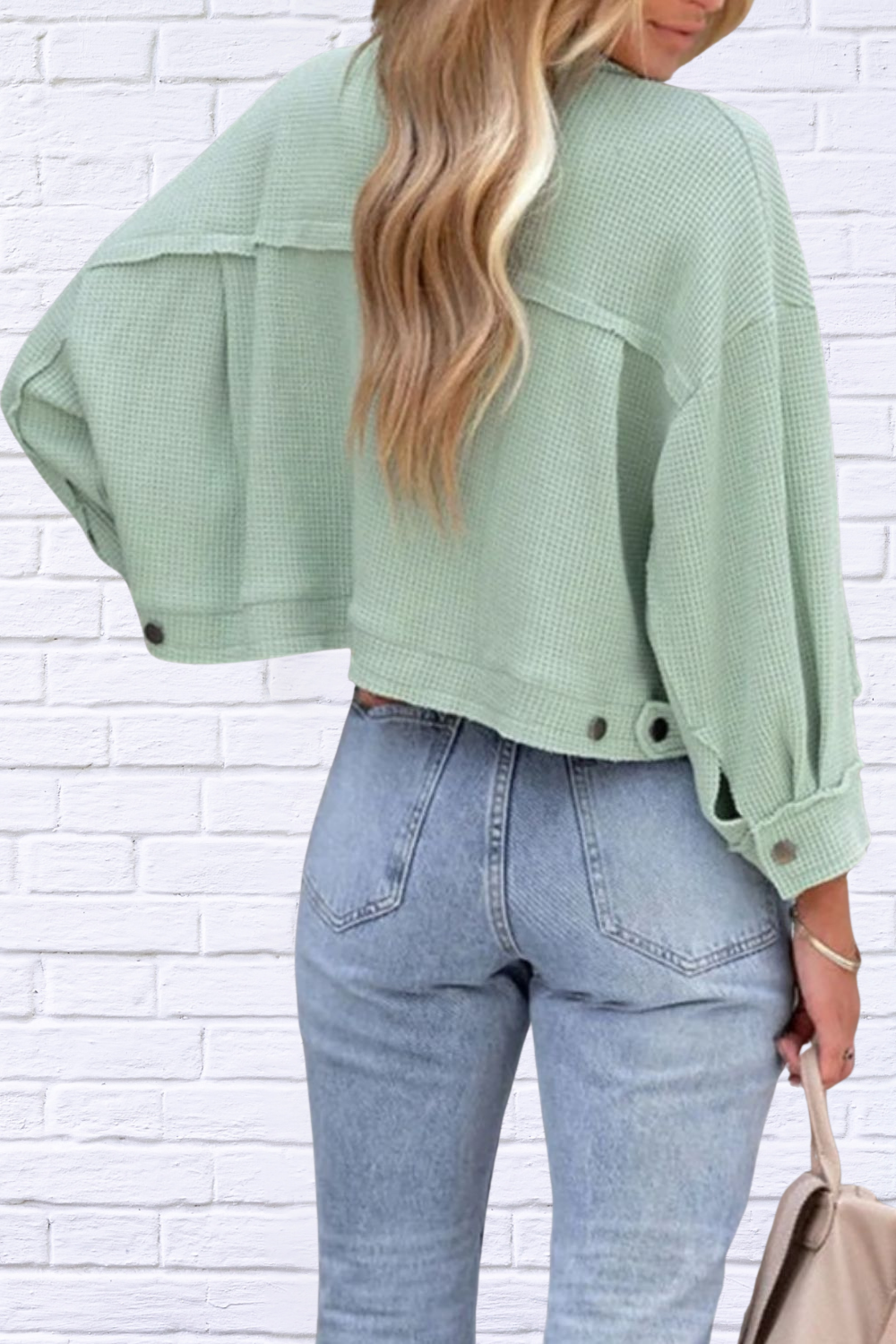 Trendy Button Up Long Sleeve Jacket