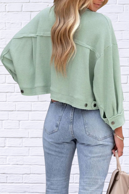 Trendy Button Up Long Sleeve Jacket