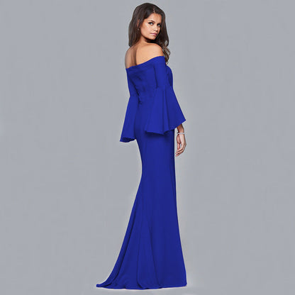 Valerie Flare Sleeves Off Shoulder Evening Dress