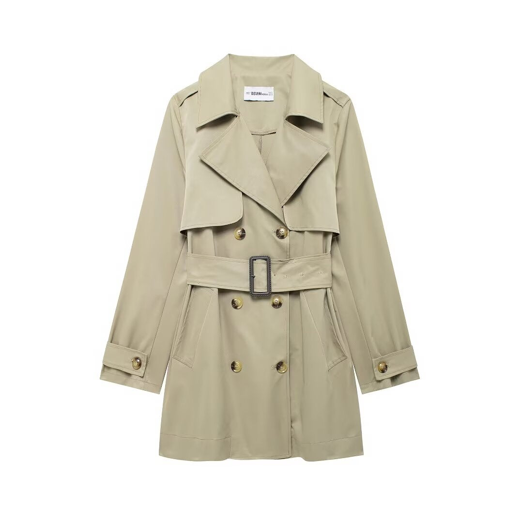 Elegant Double Breasted Trench Coat