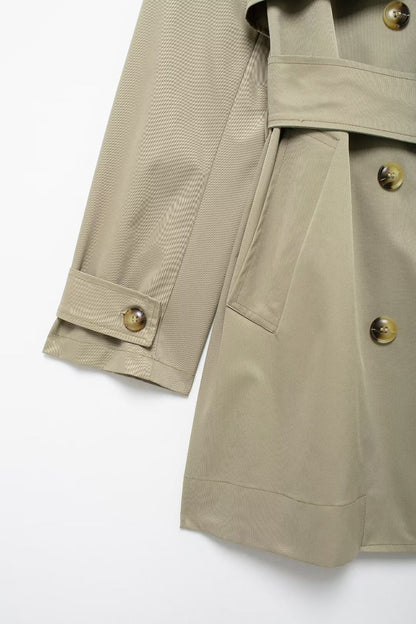 Elegant Double Breasted Trench Coat