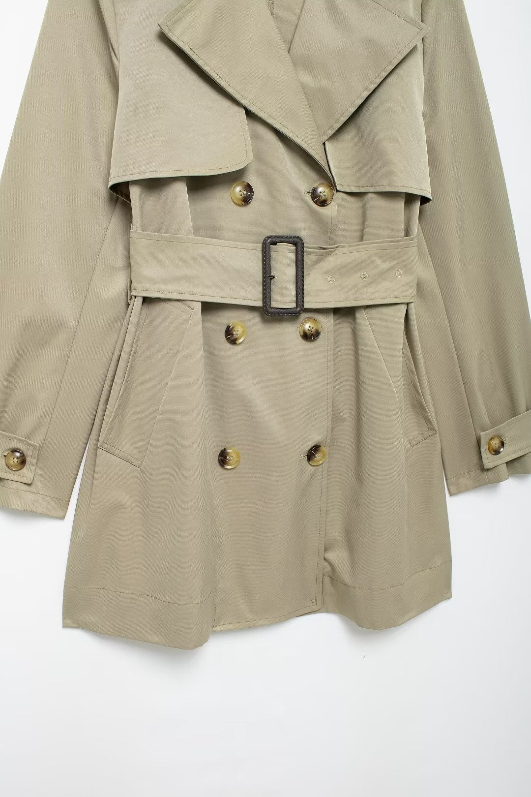 Elegant Double Breasted Trench Coat
