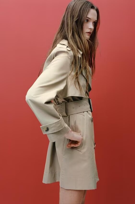 Elegant Double Breasted Trench Coat