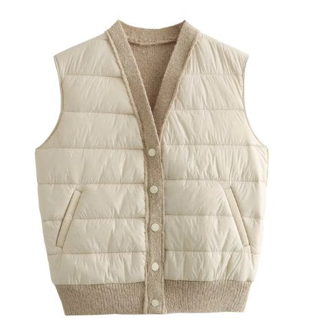Quilted Patchwork Sleeveless Vest