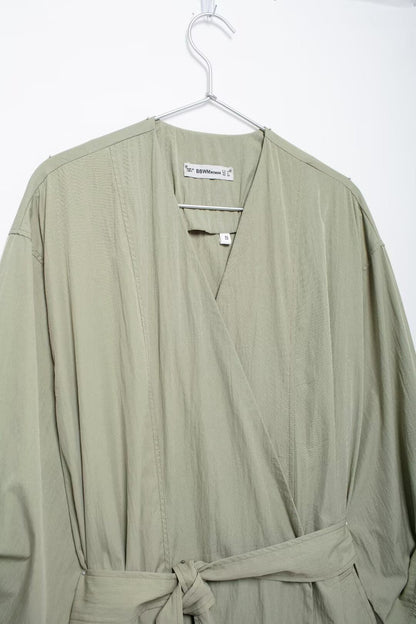 V Neck Lace Up Trench Coat