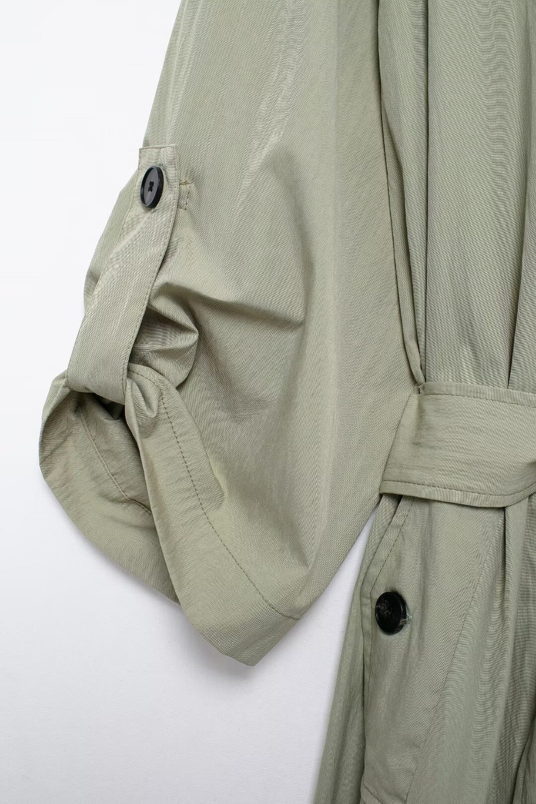 V Neck Lace Up Trench Coat