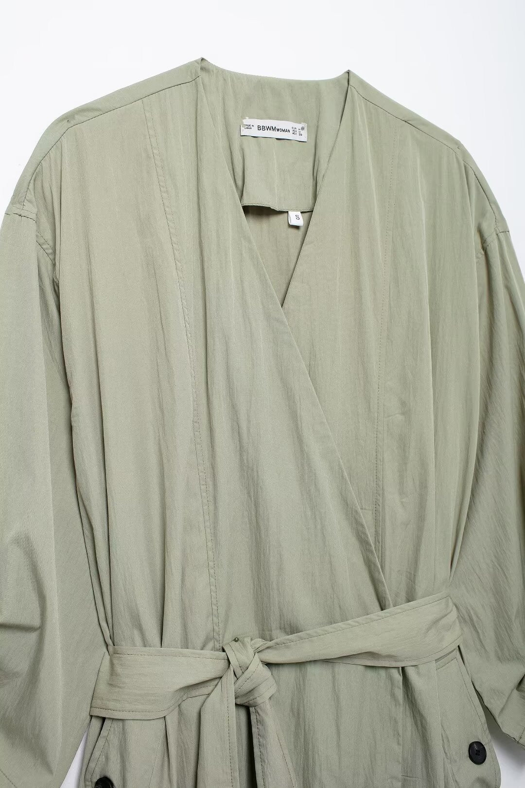 V Neck Lace Up Trench Coat