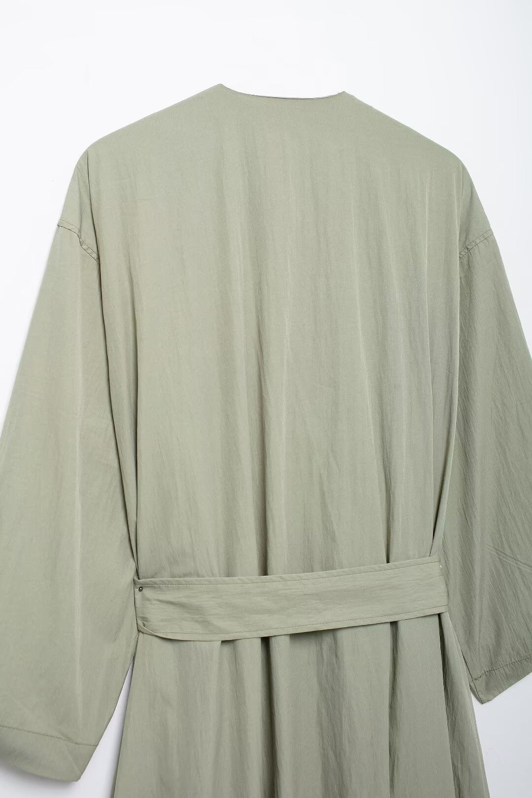 V Neck Lace Up Trench Coat