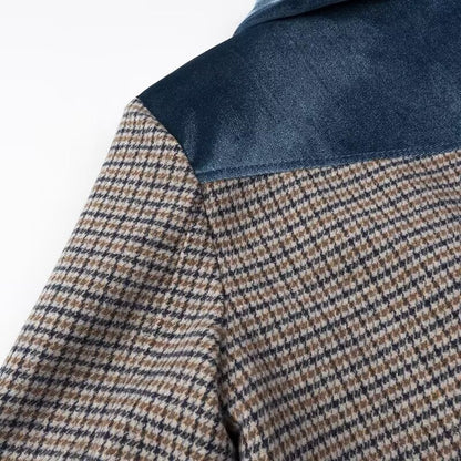 Checked Woolen Slim Coat