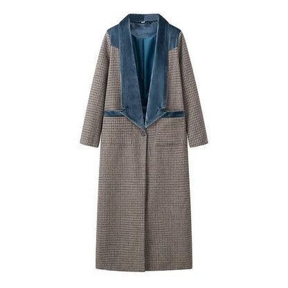 Checked Woolen Slim Coat