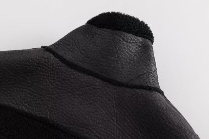 Faux Shearling Lamb Wool Vest Jacket