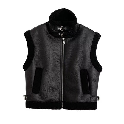 Faux Shearling Lamb Wool Vest Jacket