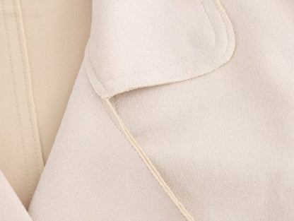 Suede Texture Effect Trench Coat