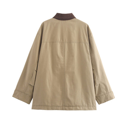 Contrast Color Short Jacket