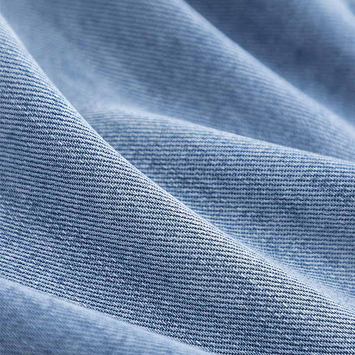 Veste en jean à revers et motif patchwork