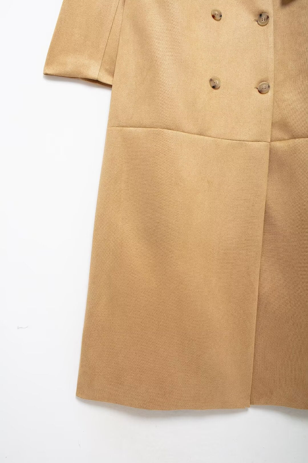 Suede Long Trench Coat