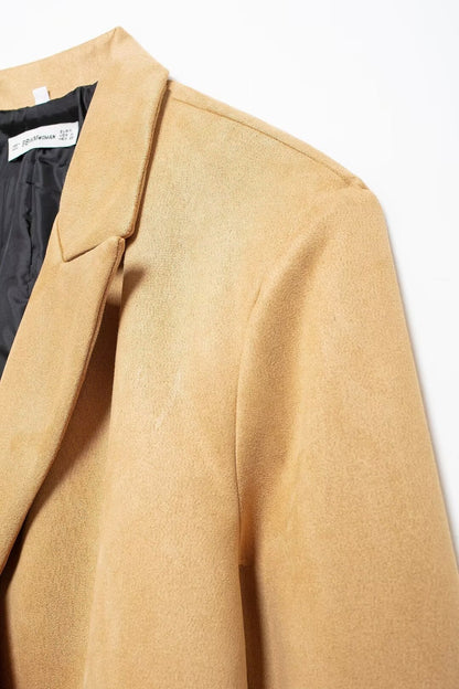 Suede Long Trench Coat