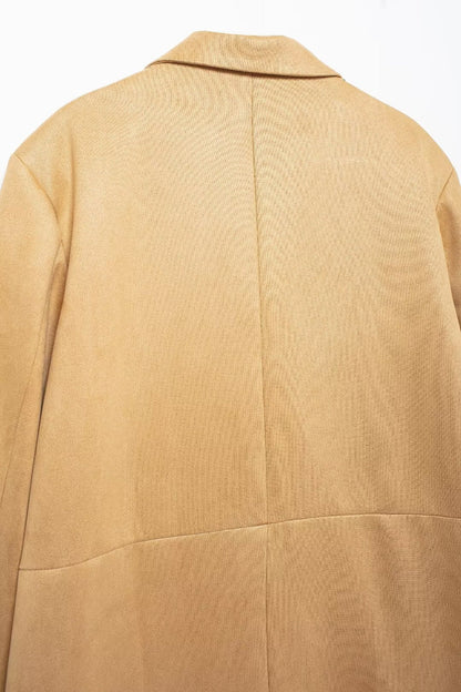 Suede Long Trench Coat