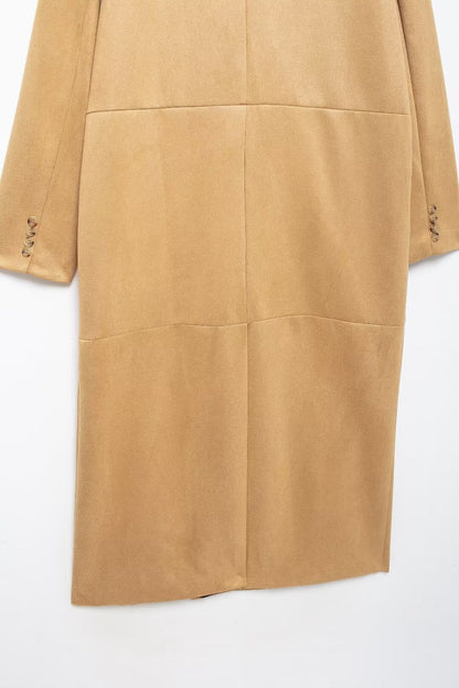 Suede Long Trench Coat