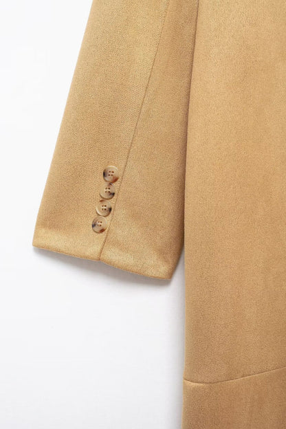 Suede Long Trench Coat