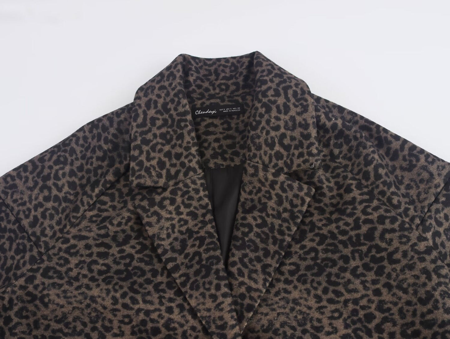Leopard Print Office Overcoat Jacket