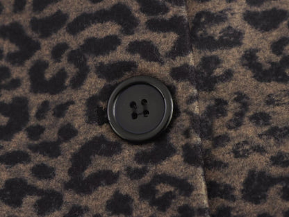 Leopard Print Office Overcoat Jacket