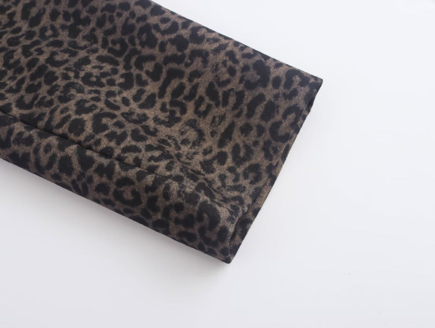 Leopard Print Office Overcoat Jacket