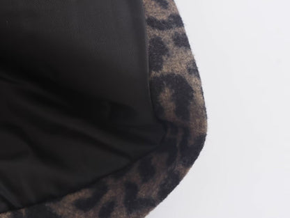 Leopard Print Office Overcoat Jacket