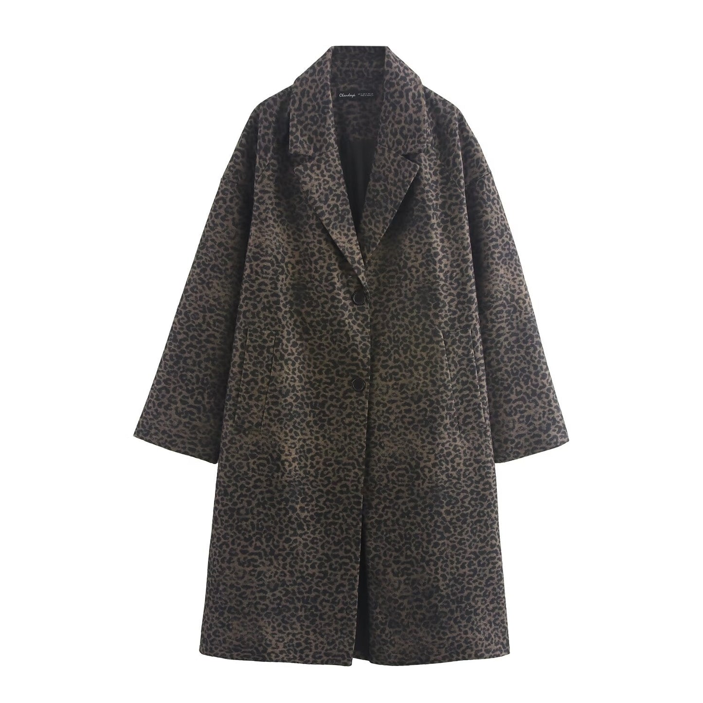 Leopard Print Office Overcoat Jacket