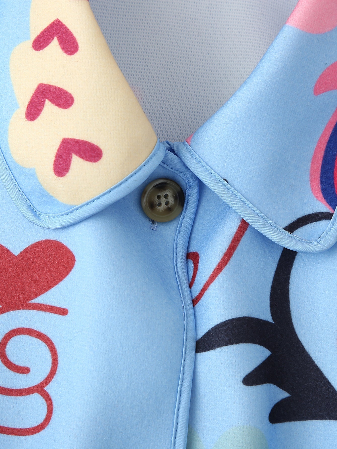 Fun Printing Long Sleeve Trench Coat