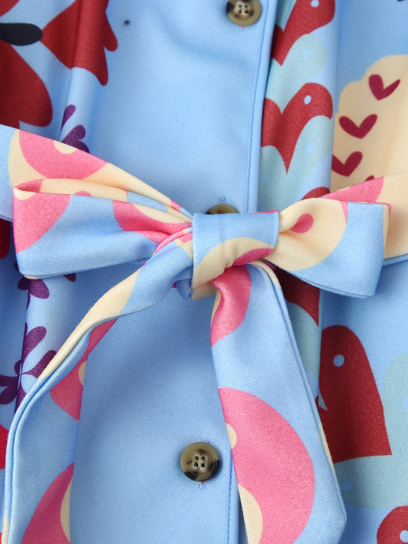 Fun Printing Long Sleeve Trench Coat