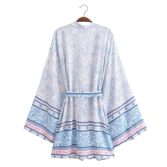 Rayon Printed Loose Kimono Coat